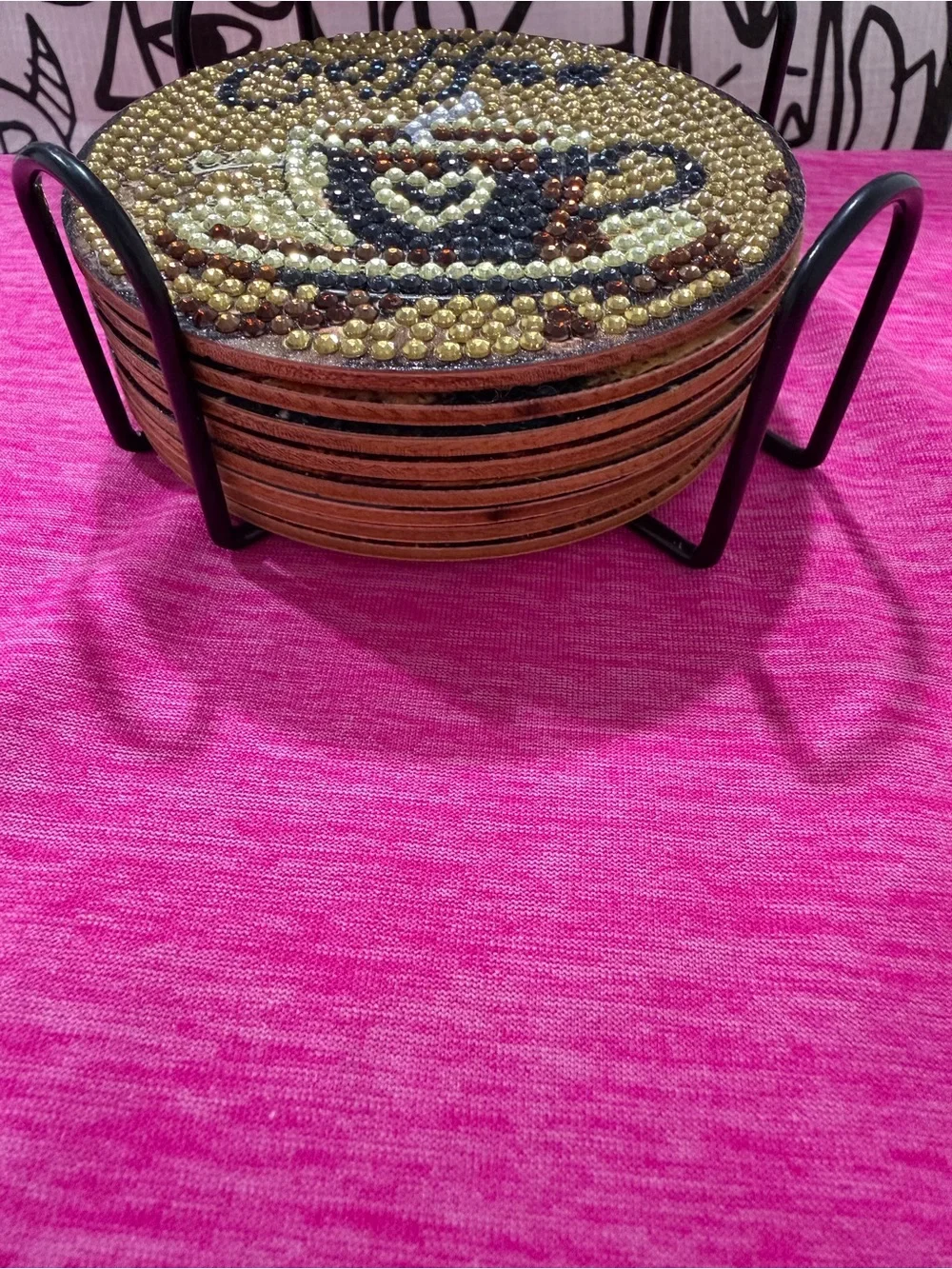 Coffee Cup Decorative Trivet Stand - Brown and Black coasters handmade